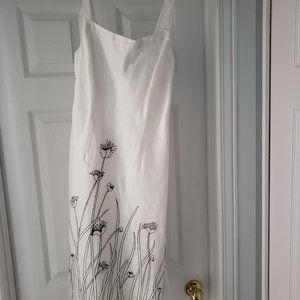 White linen dress